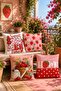 Strawberry Summer Patterned 4-Piece Throw Pillow Cover Set