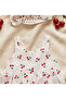 Cherry Patterned Baby Girl Dress with Bow Detail and Hat - 2