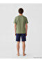 Green Regular Fit Printed Men's Shorts Pajama Set - 4