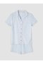 Vizyon New Season Shirt Collar Girls' Shorts Pajama Set