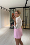 Belted Pleated Detail Pink Shorts - 3