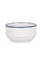 12 piece Porcelain Dinnerware Set, Set for 4, Microwave & Dishwasher Safe, White and Blue Rim - 4