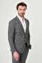 Gray Slim Fit Mono Collar Trousers Drawstring Linen Men's Suit Black - 45475.26Y - 5