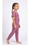 Children's Powder Color Short Sleeve Printed Pajama Set - 2