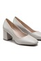 Comfortable Fit, Simple and Stylish Leather Patterned Thick Heeled Neolit Shoes - 4