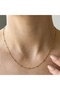 Thin Twisted Chain Gold Beaded Satellite Necklace Minimalist Necklace