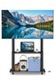 Mobile TV Stand, Rolling TV Stand, Mobile TV Cart with Wheels for 32-70 Inch TV, Portable TV Stand with Shelf, Height Adjustable, Holds up to 40KG, Ideal for Conference, Commercial & Home Us