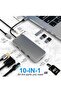 10-in-1 USB C Hub Docking Station with 4K HDMI, VGA, USB 3.0, Ethernet, SD/TF, 3.5mm AUX - 2