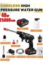 48V Cordless Portable Electric High Pressure Washer 200W 30Bar Lithium Car Cleaning Device - 5