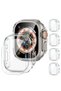 [4 Pack] Compatible for Apple Watch Ultra Screen Protector and Case 49mm, Anti-Fog Tempered Glass Protector Film with PC Hard Bumper Cover for iWatch Ultra 49mm(Clear)