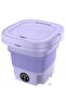 Folding Mini Automatic Clothes Washing Machine Portable Lightweight Underwear Washer (Purple)