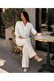 Women's Jacquard Patterned Shirt Collar Comfortable Fit Long Sleeve Shirt - 5