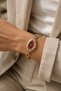 Mei̇nsa Women's Gold Stone Detailed Oval Wristwatch with Burgundy Dial Steel Chain Band Luxury Elegant Bracelet Watch 2026 - 4