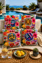 Mediterranean Patterned Decorative Throw Pillow Covers Set of 4 |   Lemon, Cherry and Ceramic Printed Modern Living Room & Balcony Decoration (Double Sided) - 3