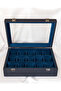 15-Piece Premium Watch Box, Faux Leather Covered, Special Design with Glass, Accessory Organizer - 3