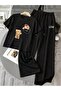 Unisex Women's Men's Love Bear Printed Oversized Tshirt and Baggy Sweatpants - Summer Two-Piece Tracksuit Set