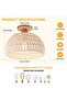 Rattan Ceiling Light, Boho Semi Recessed Ceiling Light, Handmade Rattan Lighting Fixtures - 3