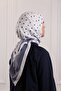 Floral Polka Dot Patterned Soft Scarf Navy Blue - 8