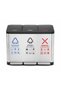 3 In 1 SS Rectangular Recycle Bin With Pedal 45 Ltr