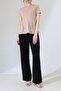 Sandy Fabric Short Sleeve Flounce Women's Blouse - 3