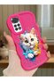 Redmi Note 11 Compatible Case Camera Protector Red Silicone Couple Phone Case Cat Pattern