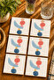 Abstract - Bohemian - Geometric Themed Modern Set of 6 Coasters - Uv Printing Mdf - 10X10 cm