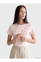 Nevavm Women's T-Shirt with Oval Collar Embroidery and Difference Design