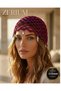 Handmade Women's Knitted Bohemian Hat Beach Club Style Star and Leaf Figured Glittery Burgundy - 4