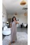 Mink Short Sleeve Pique Modal Long Slit Dress