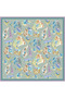 Twill Silk Patterned Scarf 4316D Mixed Pattern 82-Green-Multicolor - 3