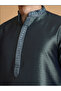Mens Self Design Jacquard Silk Kurta Set - 5