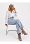 Light Blue High Waist Mom Fit Women's Jean Trousers - 6