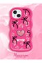 iPhone 15 Compatible Case with Camera Protector Red Silicone Couple Phone Case Heart Pattern - 2