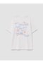 Lcw Kids White Loose Fit Printed Girls' T-Shirt - 4