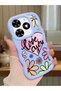 Tecno Spark Go 2024 Compatible Case Camera Protector Blue Silicone Couple Phone Case Floral Pattern