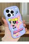 iPhone 15 Pro Max Compatible Case Camera Protector Blue Silicone Couple Phone Case Powerpuff Pattern