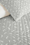 Gray Minimal Geometric Youth Room Single Pique Set-Modern 160X220 cm Quilted Bedspread - 3