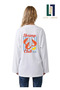 Summer Vibe Themed Wide Sleeve Oversize Long Sleeve White Tshirt 100% Cotton Summer T-Shirt