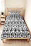 Black Geometric Bohemian Young Room Single Pique Set-White Ethnic 160X220Cm Quilted Bedspread - 4