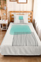 Mint Geometric Modern Young Room Single Pique Set - Striped Anthracite 160X220 cm Bedspread - 4