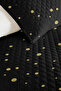 Black Polka Dot Modern Youth Room Single Pique Set - Gold Geometric 160X220 cm Bedspread - 3