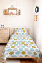 Geometric Polka Dot Youth Room Single Pique Set - Gray Mint 160X220 cm Quilted Bedspread - 6