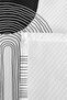 Black Geometric Youth Room Single Pique Set - Modern Striped 160X220 cm Quilted Bedspread - 7