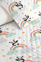 Pastel Rainbow Teen Room Single Pique Set-Panda Bulut Mint 160X220Cm Quilted Bedspread - 3