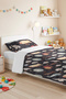 Airplane Balloon Navy Blue Children's Room Single Pique Set - Cloudy Retro 160X220 cm Bedspread - 6