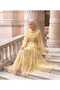 Crew Neck Gathered Detailed Flounce Sleeve Lace-Up Tunic Elastic Waist Skirt Two-Piece Set - 3