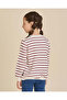 Girls white striped with Flower Glitter Print Sweatshirt - 3