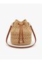 Handmade Bucket Style Bag, Handcrafted with Real Leather Detailing, Straw Raffia Shoulder and Hand Bag - Water Resistant - Suitable for Crossbody Use with Short and Long Straps