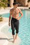 Men's Tights Sports Shorts Swimwear Shorts Rks-013 Black - 4