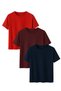 Men's 3-Pack Cotton Basic T-Shirt Short Sleeve Comfortable Fit Crew Neck Red Burgundy Navy Blue